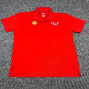Wstar Shirt Men's XL Red Shell V Power Nitro+ Polo Short Sleeve Logo Performance